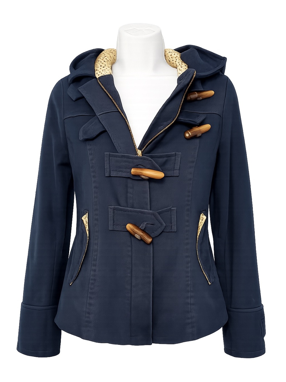 Banana Republic Navy Hooded Toggle Coat – Women’s XS